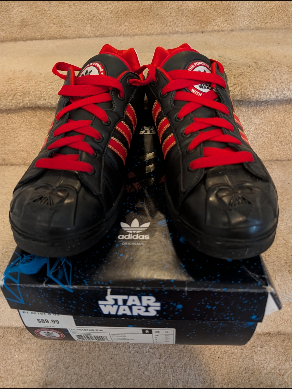 Adidas Men's Star Wars Darth Vader Original Lace-Up Sneakers, Size 13